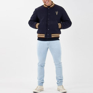 Veste d'hiver Lettermen de haute qualité faite à la main 100% laine coupe ajustée légère corne fermeture à bouton nouveau Design uni support mince toile - Product Image 3