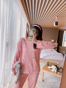 Venta al por mayor pijamas de seda señoras Primavera Verano personalizado impreso ropa de dormir conjunto de seda ropa de dos piezas cómoda ropa de dormir de las mujeres - Product Image 5