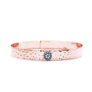 Turquoise Stone Round Eye Handcrafted Wholesale Handmade Turkish <b>Sterling</b> <b>Silver</b> Hammered <b>Cuff</b> Bangle - Product Image 1