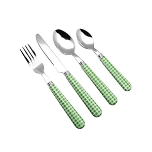 Precio asequible Cubiertos de acero espejado Juego de cucharas Mango multicolor Logotipo personalizado Cubiertos Juego de cubiertos Calidad Premium - Product Image 1