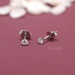 IGI Certified Lab Grown Diamond Round Solitaire Stud <b>Earrings</b> S925 Sterling <b>Silver</b> Minimalist Tiny Diamond <b>Earrings</b> - Product Image 2