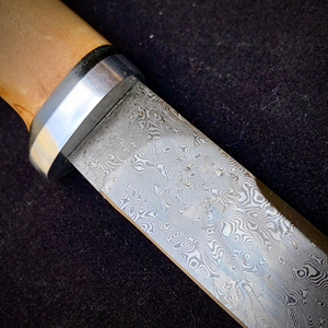 Cuchillo de filetear hecho a mano con hoja de acero de Damasco y mango de madera, cuchillo para exteriores - Product Image 4