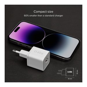 Chargeur USB Type-C NANOTUBE 20W GaN Power Delivery Blanc TETRGAN1C20W - Product Image 3