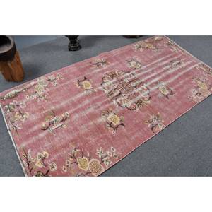 Alfombra de lana clásica rosa Beige de 3,7x7,6 pies hecha a mano turca área grande rectángulo patrón abstracto para pasillo alfombra de habitación de látex - Product Image 2
