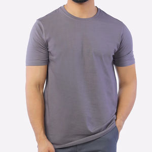 Camisetas de algodón de alta calidad para hombre, patrón sólido informal, precio de fábrica con impresión de logotipo personalizado hecho en Pakistán - Product Image 1