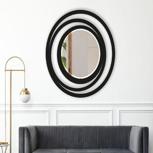 Espejo cuadrado con un marco barroco negro muy intrincado y moderno, perfecto para la decoración del hogar. Disponible a precios mayoristas. - Product Image 5