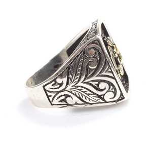 Men's 925 Sterling Silver <b>Ring</b> with Engraved Anatolian Eagle Design Cultural Collectible Jewelry - Product Image 4