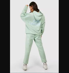 OEM personalizado 100% algodón polar pesado Sudadera con capucha y pantalones de chándal conjunto de mujeres de gran tamaño 3D Puff impreso hombres gota hombro sudaderas con capucha - Product Image 1