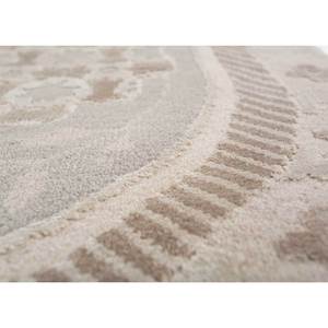 Tapis Khidki beige brun noué à la main en laine et soie de bambou, motif géométrique 10 mm pour salle de prière, couloir, chambre - Modèle LRB (1715) - Product Image 3