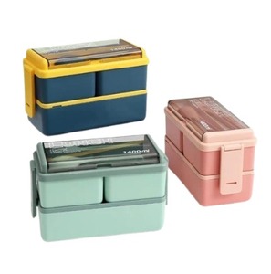 กล่องอาหารกลางวันพลาสติก3ช่องเก็บอาหารของคุณให้เป็นระเบียบสดใหม่พร้อมไปกล่องเบนโตะสำหรับไปโรงเรียนวิทยาลัยโลโก้ออกแบบได้ตามต้องการ - Product Image 6