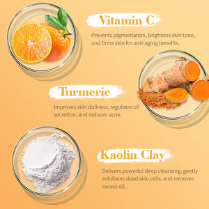 <span class=keywords><strong>Masque</strong></span> d'<span class=keywords><strong>argile</strong></span> anti-acné au curcuma personnalisé en gros, traitement naturel à la boue, éclaircit le teint et réduit les imperfections - Product Image 5