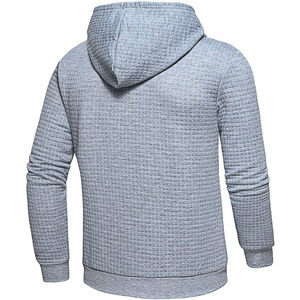 Sudadera con capucha de lana personalizada para hombre, con cremallera completa con estampado de hojaldre y logotipo bordado básico, material grueso mezclado de algodón 100% - Product Image 6