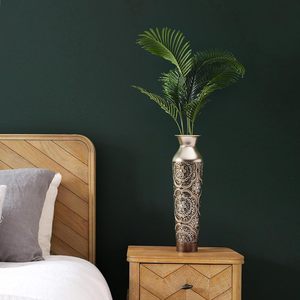 Élégant vase à fleurs en métal argenté de haute qualité pour les mariages de jardin domestique et les événements formels - Product Image 2