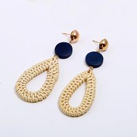 Vente chaude mode femmes bijoux perle de Tahiti boucles d'oreilles plaqué or feuille rotin boucle d'oreille pour dame