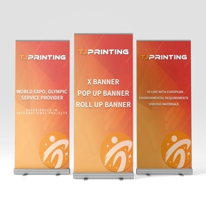 للبيع بالجملة لافتات قابلة للسحب لفة لأسفل لافتة حامل شاشة لفة الألومنيوم - Product Image 4