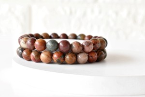 Premium Natural Quality Multi Picasso Jasper Hand Polished 8mm Round <b>Healing</b> <b>Bracelet</b> for Meditation Jewelry - Product Image 6