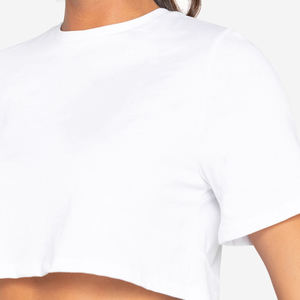 Femmes à la mode lait soie à manches courtes haut court surdimensionné été pull coupe ample grande taille haut court T-shirt fille épicée - Product Image 4