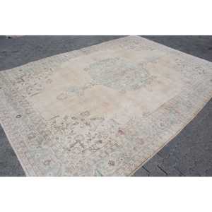 Alfombra Turca de 8.4x11.7 pies, Alfombra Vintage con Estampado Animal Azul, de Lana - Product Image 3