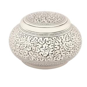 Urna de plata antigua Odyssey, urna de cremación funeraria para adultos de metal y latón de estilo americano para cenizas humanas - Product Image 3