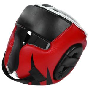Protector de cabeza de protección de casco de boxeo de cuero negro con logotipo personalizado profesional de alta calidad - Product Image 1