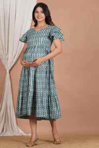 Robe de maternité en coton de haute qualité, best-seller, avec fermeture éclair pour l'allaitement, vêtements de grossesse et de post-partum, fabricant en gros - Product Image 5