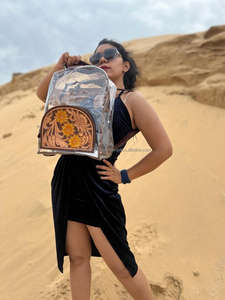 Recién llegado, mochilas transparentes de PVC de cuero con herramientas manuales reales, mochilas transparentes de cuero con estilo, bolsas de estadio de estilo occidental - Product Image 2