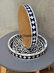 Bandeja de Incrustaciones de Madera Premium de Tradebyd, Bandeja de Lujo Moderna Hecha a Mano para Hogares Elegantes y Hoteles Boutique - Product Image 4