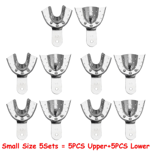 Juego de 6 Bandejas Dentales de Acero Inoxidable Autoclavables de Alta Calidad para Prótesis Dentales, Bandeja de Impresión Dental sin Perforaciones - Product Image 4