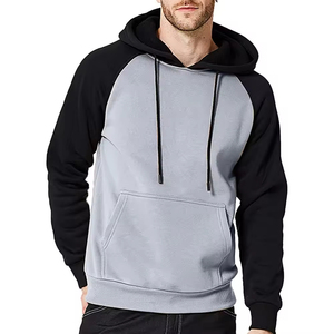 Wholesale Men's High Quality Oversized Winter Heavyweight <b>Raglan</b> Color Block Pullover Long Sleeve Cotton Fleece Baseball Hoodies - Product Image 4