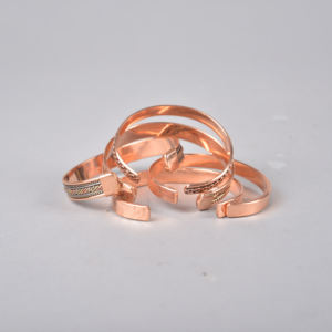 Bracelet magnétique en cuivre pur solide avec extrémités arrondies pour soulager la douleur de l'arthrite, design minimaliste ajustable et fin, santé - Product Image 6