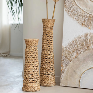 Vase décoratif en jacinthe d'eau tissée à la main pour l'affichage Fabriqué au Vietnam Matériau écologique pour la décoration intérieure Vente en gros - Product Image 6