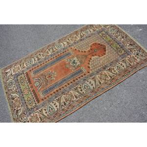 พรมตุรกีวินเทจคลาสสิกสีส้มน้ำเงิน3.4 x 5.7ft สำหรับห้องนั่งเล่นห้องนอนผ้าขนสัตว์โพลีเอสเตอร์ - Product Image 2