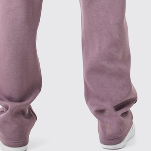 Vente en gros Ensemble 2 pièces surdimensionné en molleton de coton pour hommes Design personnalisé ourlet droit fermeture éclair à double curseur survêtements pour hommes Streetwear - Product Image 4