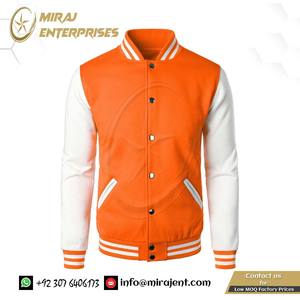 Veste coupe-vent Varsity Baseball pour homme Vestes Letterman respirantes en coton mélangé - Product Image 2