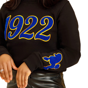 1922 Pretty Poodle Chenille sudadera suave Premium algodón cuello redondo con bordado griego hermandad SGRho ropa para mujer - Product Image 6