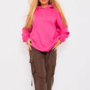 Sudadera con capucha con estampado de abullonado de estilo único para mujer, personalizable, ligera y cómoda para niños, invierno con logotipo frontal - Product Image 1