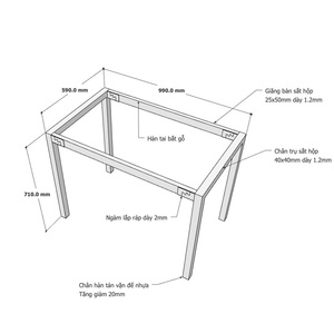 Minimalist Design 100x60cm Easy Assembly Table Legs-HCUC001 - Product Image 3