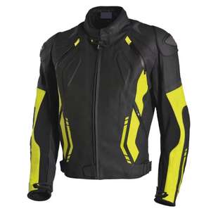 Veste en cuir de motard de course pour hommes Veste en cuir de moto personnalisée - Product Image 1