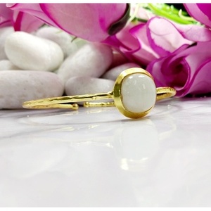 SOUMYA CREATIONS Brass & Gold Plated <b>Rainbow</b> Moonstone Boho Style Cuff <b>Bracelets</b> Fashion Gemstone Jewelry Gift - Product Image 1