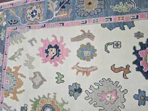 Tapis de soie en laine Oushak moderne noué à la main de haute qualité avec motif brodé abstrait pour la maison salon chambre - Product Image 3