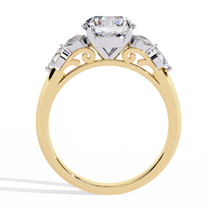 แหวนเพชร14K สุดหรูทรงกลมสวยงามแหวนทอง14K ที่ได้รับการรับรองจาก VVS VS สีขาวสีเหลืองโรสโกลด์เครื่องประดับครบรอบ - Product Image 2