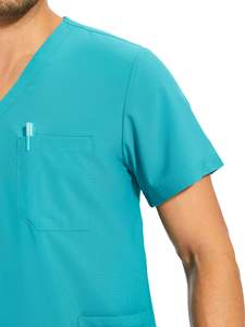 Ensemble de tenue d'infirmière unisexe, pantalon de travail extensible, haut à col montant, manches courtes, multi-poches, ODM, usage hospitalier - Product Image 3