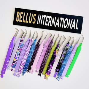 Pince à cils à pointe argentée à 90 degrés avec logo personnalisé Pince d'extension de cils de 10 mm avec pointe en fibre - Product Image 3