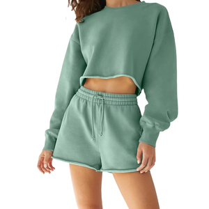 Custom Two Piece Set <b>Women</b> Clothing Funnel Turtleneck Crop Sweatshirt Top and <b>Skorts</b> Set Designer Clothes Woman Clothing - Product Image 1