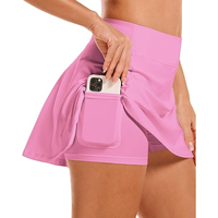 Jupes de sport pour femmes à séchage rapide, double couche, en spandex, respirantes, anti-transpiration, réversibles, pour le yoga, le golf, le tennis