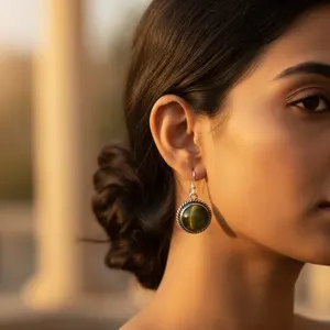 Boutons de manchette et pinces à cravate en argent avec pierres précieuses, élégants pour les tenues formelles et les cadeaux - Product Image 2