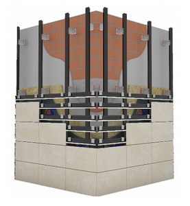 Système turc contemporain de façade aéré avec les tuiles cachées de revêtement de porcelaine d'attache - Product Image 2