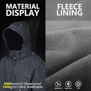 Chaqueta de lona para hombre de alta calidad, fabricada en fábrica profesional, impermeable, cortavientos, reversible, con capucha y cuello alto para invierno. - Product Image 2