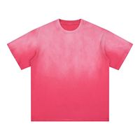 T-shirt Homme Vintage Oversize Délavé à l'Acide Effet Soleil 100% Coton Lourd Streetwear Coupe Boxy avec Devant Bouffant et Ourlet Brut