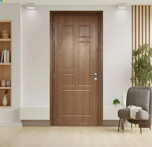 Porte intérieure moderne à battant en bois massif, design à plaque plane, résistante à l'humidité, finition élégante pour villa, appartement, salon - Product Image 2